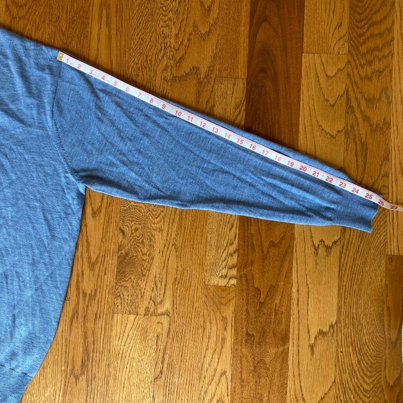 Peter Millar V-Neck Sweater long sleeve merino wool blue Large - Picture 7 of 16